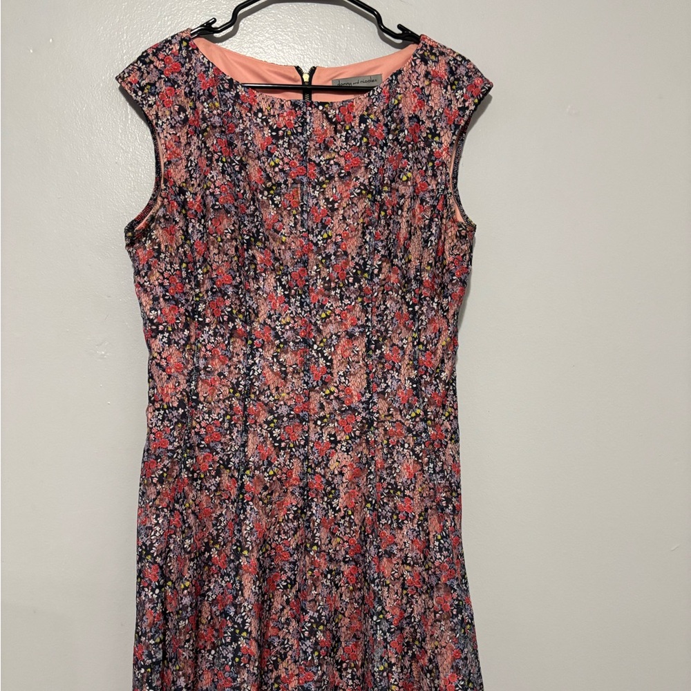 Danny & Nicole Pink and Blue Floral Midi Dress